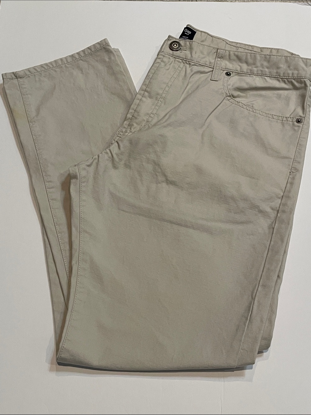 Gap Mens Slim Chino 2 Pack 36x32 NWOT Gray Bone - Picture 7 of 15